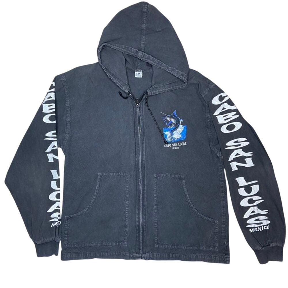 Vintage Cabo San Lucas Mexico Swordfish Zip Hoodie (M/L)
